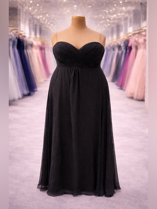 Allure Bridals Bridemaids Dresses & Skirts - Strapless Black Chiffon Evening Dress